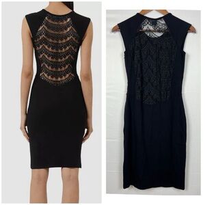 French Connection Black Lace Back Bodycon Dress Women’s 8 NWT Cocktail Party